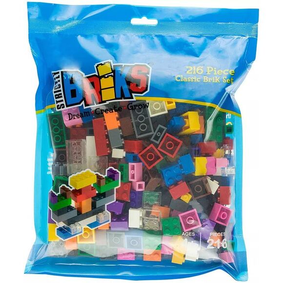 Strictly Briks Rainbow Coloured Briks with Baseplate Set 216 pieces - Picture 1 of 4